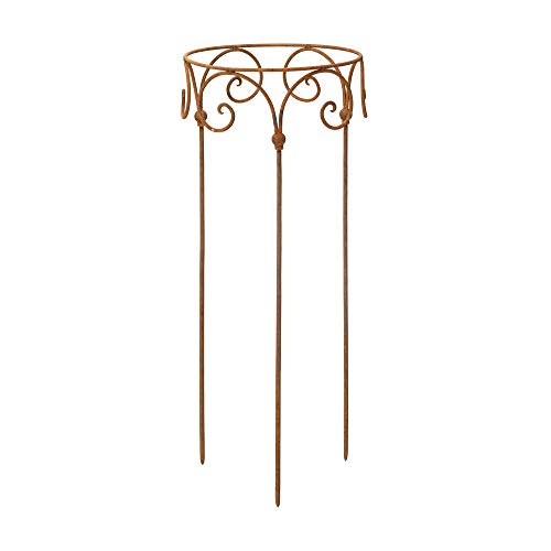 Gerry Staudenhalter Durchmesser Strauchhalter Staudenbinder rund Rankhilfe Stütze Pflanzen Metall Eisen Rost Deko (40cm) – Bild 3