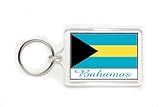 Souvenir Bahamas Bahamian Flag Double Sided Acrylic Key Ring Medium Keyring Keychain Stocking Stuffer