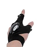Coroler Cool Fingerless LED Flashlight Gloves for Repairing,Working in Darkness Places, Fishing, Camping, Hiking and Outdoor Activities