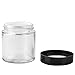 12 pack 4oz 120 ml Empty Clear Glass Cosmetics Jars bottles with White Inner Liners and black Lids.Glass Round Jars Prefect for Cosmetics and Face cream Lotion.