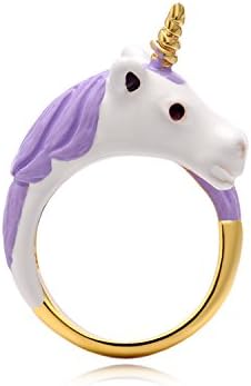 Sassy Flashy Exquisite 18K Gold Plated Hand Painted Unicorn Ring with Gift Box