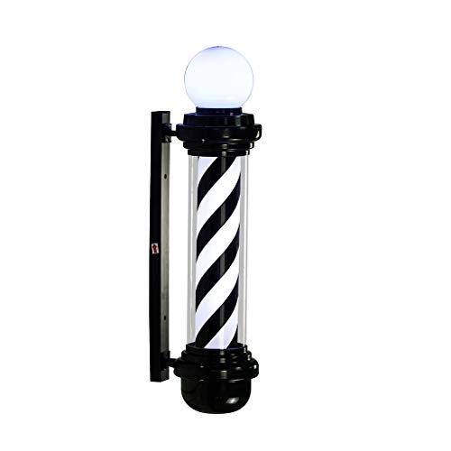 Qiao Led Barbers Pole Hair Salon Logo Rotating Light Black And
