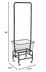 ALIMORDEN Laundry Cart with Clothes Rack, Rolling