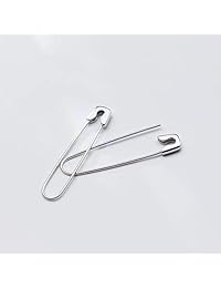 Minimalista Pin de Seguridad Cartílago Plata de Ley Big Hoop Pendientes para Mujeres Niñas Elegante Gota Colgante 1.457 in
