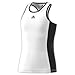 adidas Girls Tennis Court Tank Top, White/Black, X-Small