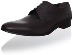 Men's Basic Testoni Derby Calf Dress Shoes, Black, 12