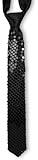 Black Sequin Skinny Slim Necktie Neck Ties for Party/Show - Part of the AIO Accessories Range