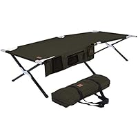 Tough Outdoors Camp Cot [XL] with Free Organizer & Storage Bag - Military Style Folding Bed for Camping, Traveling, Hunting, and Backpacking - Lightweight, Heavy-Duty & Portable Cots for Adults