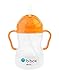 b.box Sippy Cup with Innovative Weighted Straw | Easy-Grip Handles | Color: Neon Orange Zing | 8 oz. | BPA-Free | Phthalates & PVC Free | Dishwasher Safe primary
