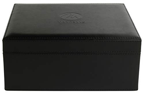 Mantello 25-50 Black Leather Cigar Desktop Humidor
