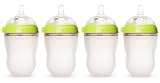Comotomo Natural Feel Baby Bottle, 4 Pack (Green, 8 oz)