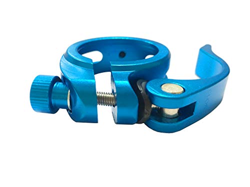 DEERU Aluminum Quick-Release Seat Post Clamp 40mm Bike Seat Clamp Fold Bike Seatpost Clamp, Blue - Thumbnail 7
