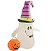 4 Foot Halloween Inflatable Air Blown Ghost with Jack-O-Lantern Pumpkin/Witch Hat Lighted for Home Yard Garden Indoor and Outdoor Decorations