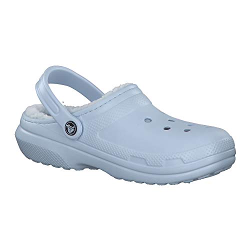 lined crocs light blue