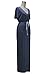 LXS STORE Women Sexy V Neck Casual Beach Club Maxi Dress Short Sleeve Long Dress