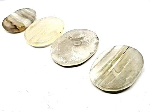 TANAMI Store Jewelry Supplies for Sulemani Hakik Akik Indian Agate Thumb Stone Worry Stone Rare White Solomon Great for DIY Charms - Jewelry Gift for Women Girls.