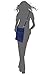 HOXIS Portable Travel Two Pocket Soft Denim Cross Body Womens Shoulder Bag Pouch (Blue)