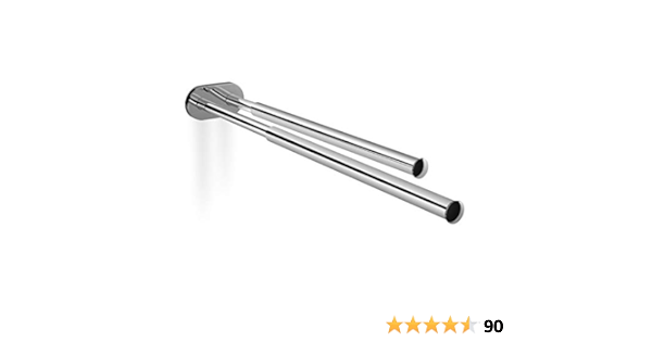 Toallero Extensible/Montaje en la Pared/Chromo Pulido/Toallero con 2 Brazos/Metal Macizo/Largo ajustable 325 -