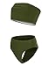 Huiyuzhi Women's Strap Wrap Tube Top High Waist Bikini Set Bathing Swimsuit Army Green Large