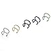 CrazyPiercing 5PCS Piercing Women Girls Men 16G Stainless Steel Non-piercing Fake Lip Nose Ring Clip-on Cartilage Septum Earring Hoop (5 PCS)