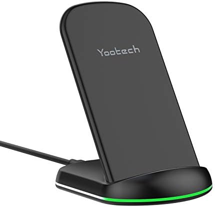 Yootech Wireless Charger,Qi-Certified 10W Max Wireless Charging Stand, Compatible with iPhone 12/12 Pro/12 Mini/12 Pro Max/SE 2020/11 Pro Max, Galaxy S21/S20/Note 10 Plus/S10 Plus(No AC Adapter)