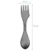Navaris Titanium Spork Camping Utensil - 3-in-1 Fork, Spoon, Knife Cutlery Combo - Lightweight Metal Silverware for Backpacking, Hiking, Outdoors