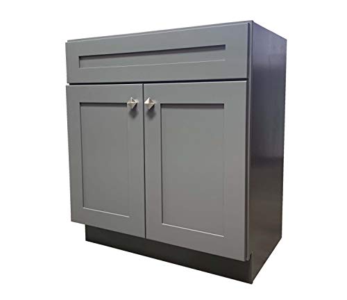 36" Wide x 21" Deep New Grey Shaker Single-Sink Bathroom Vanity Base Cabinet GS-V3621