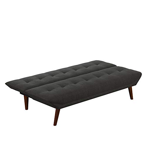 REALROOMS Adley Small Space Convertible Modern Futon Couch Lounger, Dark Grey Linen - Thumbnail 2
