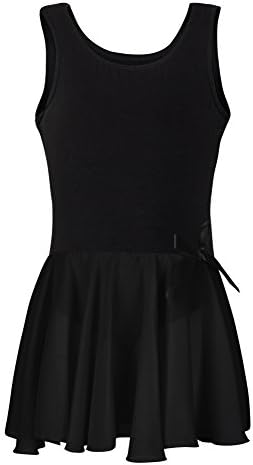 YEEIC Girls' TankTop Dress Athletic Leotard (8-10, Black)