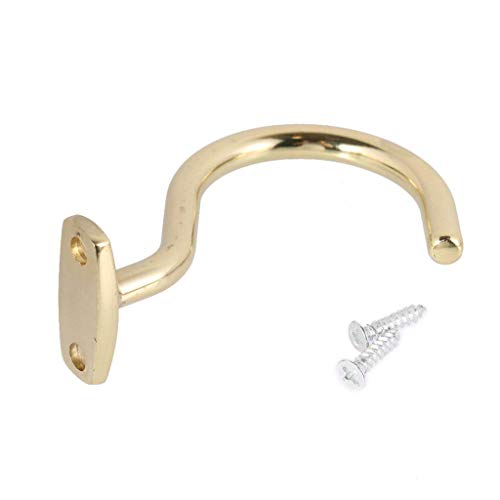 QYM Face Mount Hook Snooker Billiard Table Board Cue Hook to Hold Bridge Stick Pool Rack with 2 Mounting Screws fit for Pool Table (Gold)