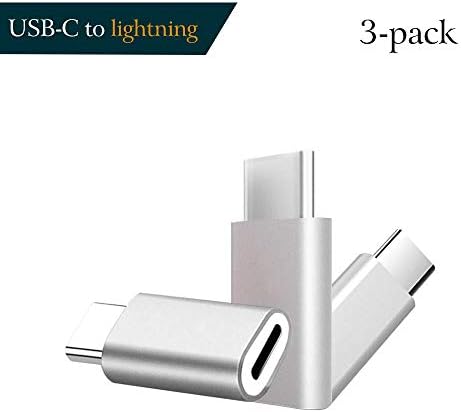 USB-C to L JACK Adapter, L JACK to TYPE-C Adapter Female Connector, Data Syncing and Charging for Huawei Honors Xiaomi Samsung Letv and Other Type C Devices with L JACK Cables [3 Pack]