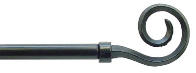 SPRINGS WINDOW FASHIONS 48" - 84" black Finish Shepherd's Crook Decorative Rod Set