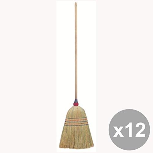 Set of 12 FOO Broom sorghum 5 Fili ART.NP1012 Cleaning Tools