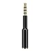 MobilePal SureFit 2-Inch Headset Audio Jack Extender for iPhone and Android Cases with Gold Plated 4-Pole 3.5mm Connectors (Black)