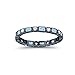 Blue Apple Co. 3mm Art Deco Full Eternity Wedding Band Baguette Round Cubic Zirconia 925 Sterling Silver Choose Color
