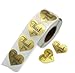 Thank You Stickers Gold Heart Shaped Foil Easy-Pull Adhesive Foil Labels (500 Pack)