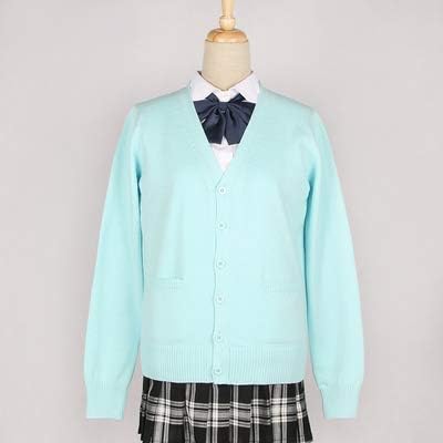 green cardigan school uniform
