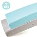 COSMOPLUS Knitted Changing Pad Cover -2 Pack Stretchy Changing Pad Covers for Boys Girls,Universal Knit Fitted for Standard Baby Changing Pad,Gray Teal