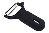 4” Y Peeler For Fruits and Veggies, Nylon Handle, Stainless Steel Blade - Black.