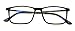 Vision World Eyewear TR90 With Flexible Titanium B Temple Rectangle Reading Glasses - Blue AR Coating - Reduce fatigue, strain, & dry eye from computer usage. (Matte Black, 2.50)