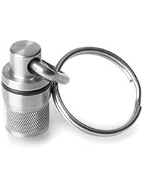 GUS Micro Pill Fob, Made in USA, Stainless Steel Keychain Pill Holder, Holds Two Emergency Aspirin, Ultra Compact Design