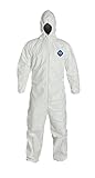 DuPont TY127S Tyvek Protective Coverall with, Elastic Cuffs, X-Large with InPrimeTime Protective Gloves