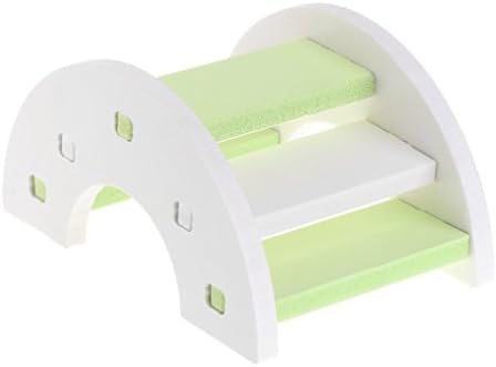 XMTPF Hamster Toy Wooden PVC Bridge Seesaw Small Animal Pets Guinea Pig Squirrel Funny (Green&White)