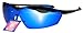 Polarized P49 Sports Fashion Sunglasses for Cycling, Softball, Golf TR90 Frame (Black & Blue)