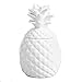 World Market Ceramic Airtight Pineapple Cookie Jar Storage Container Large - Modern Pineapple Shaped Storage Container Glossy Finish - Food Safe, Fun Lidded Canister, Handcrafted Food Jar - White