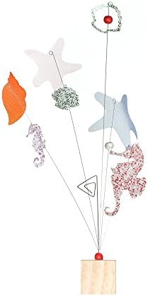 Roser Life Photo Holder Tree Handmade Tabletop Picture Display Colorful Seahorse Starfish Shells Decor (Pack of 1)