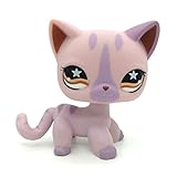 LPS Shorthair #933 Purple Red Eyes Cat Littlest Pet Shop Collector Toy Collectible Replacement Single Figures