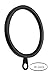 Meriville 28 pcs Black 1.5-Inch Inner Diameter Metal Flat Curtain Rings with Eyelets, Fits Up to 1 1/4-Inch Rod