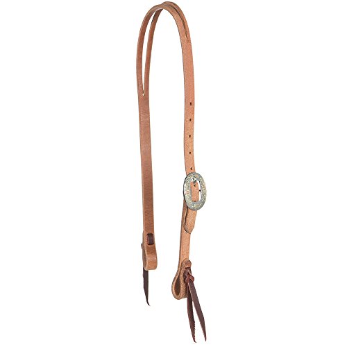 NRS Tack 3/4 Harness Rough Out Slit Ear Headstall with Exclusive Floral Cart Buckle