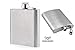 Stainless Steel Hip Flask - Bonus Wine and Spirits Recipes - Water Liquor Alcohol Travel Container - 6 oz - Beverage Bottle